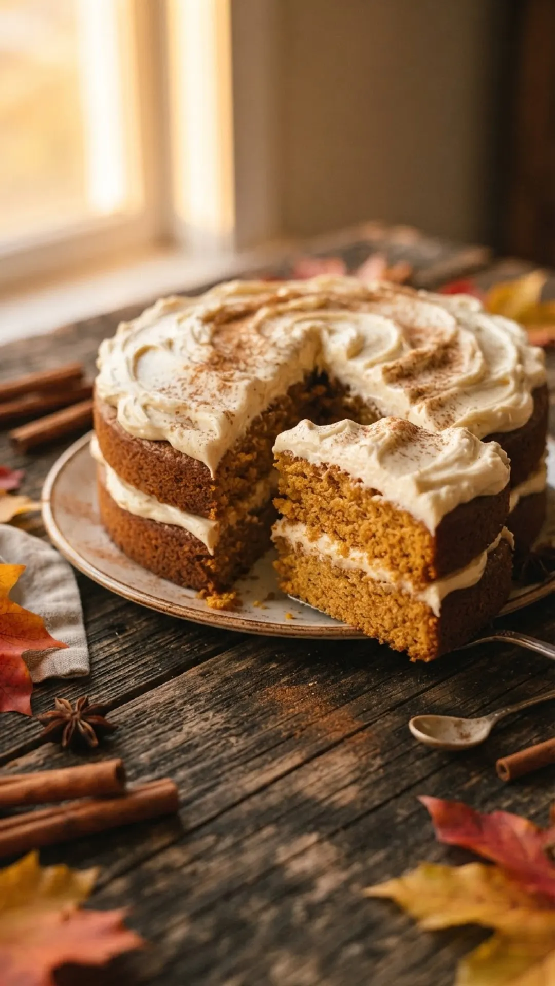 The Ultimate Moist & Spiced Pumpkin Cake with Cream Cheese Frosting Preparation