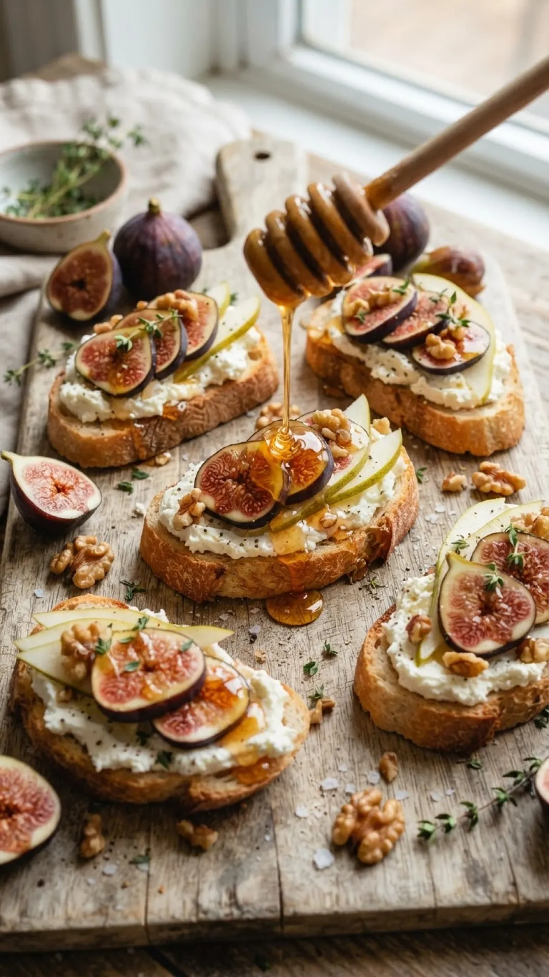 Whipped Cream Cheese Crostini with Honey Preparation
